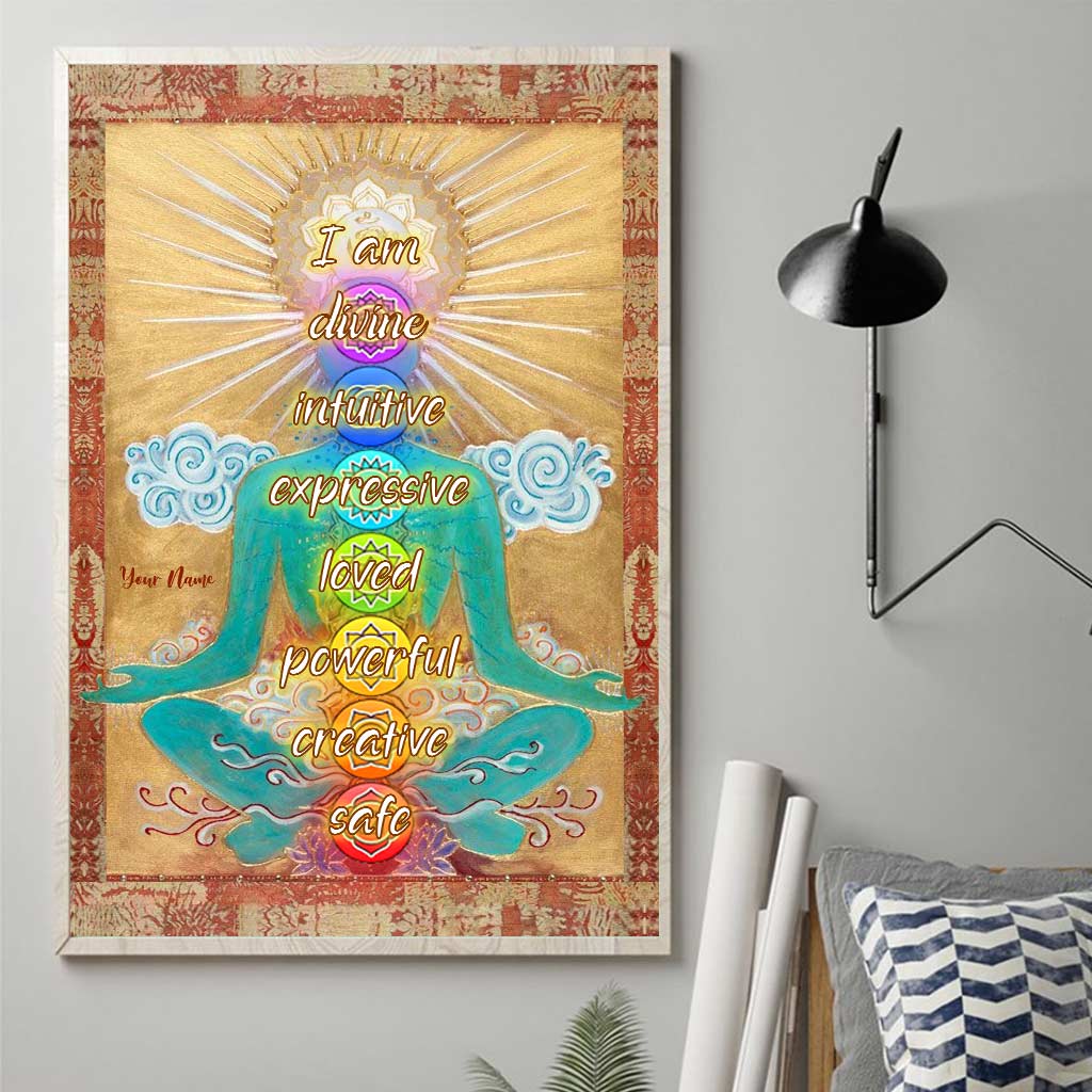 I Am Divine Intuitive Expressive - Personalized Yoga Poster