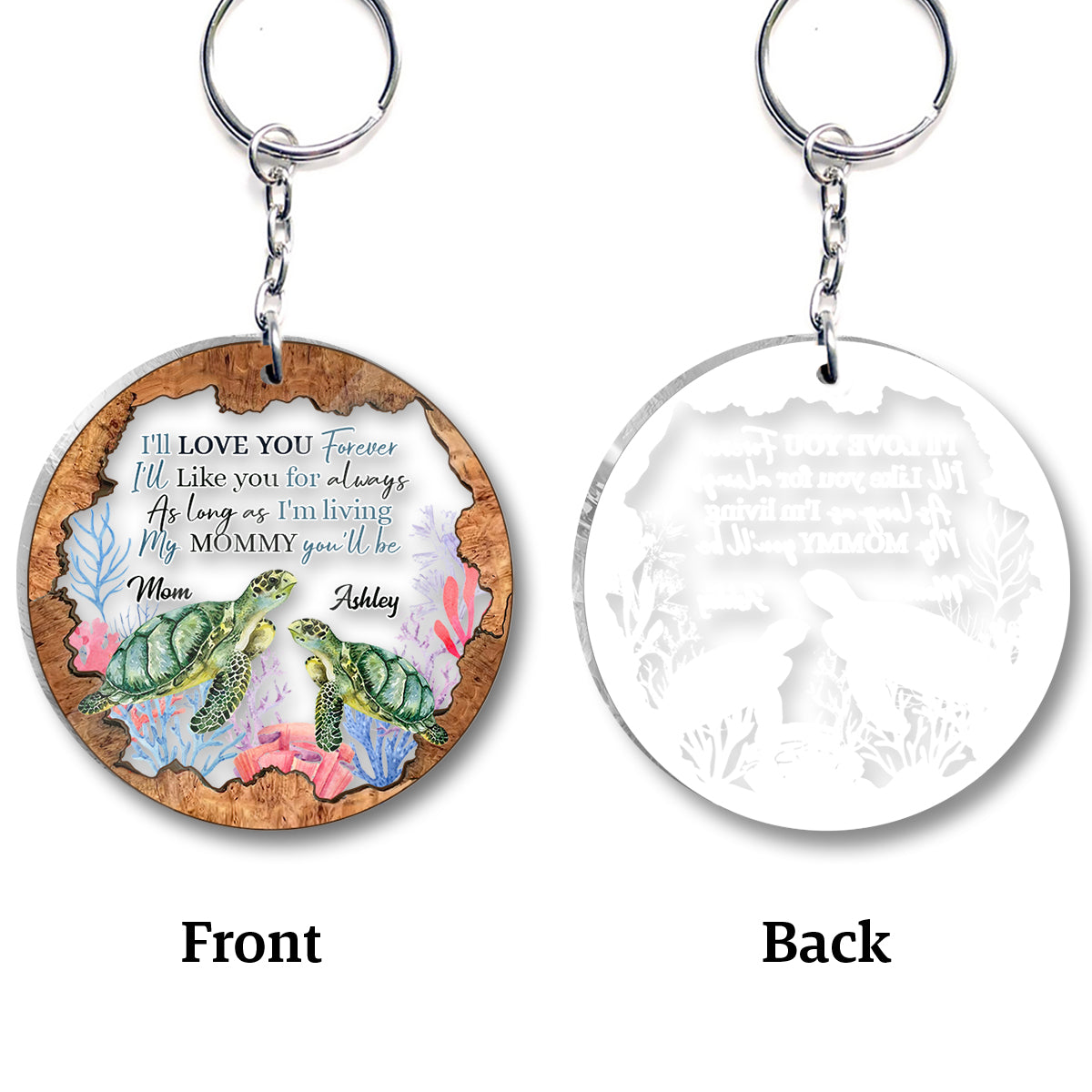 My Mommy You'll Be - Personalized Mother's Day Mother Keychain (Printed On Both Sides)