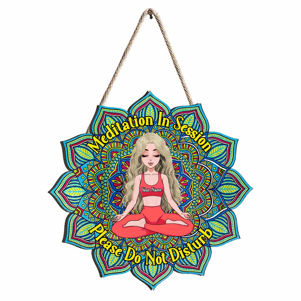 Meditation In Session - Personalized Yoga Wood Sign