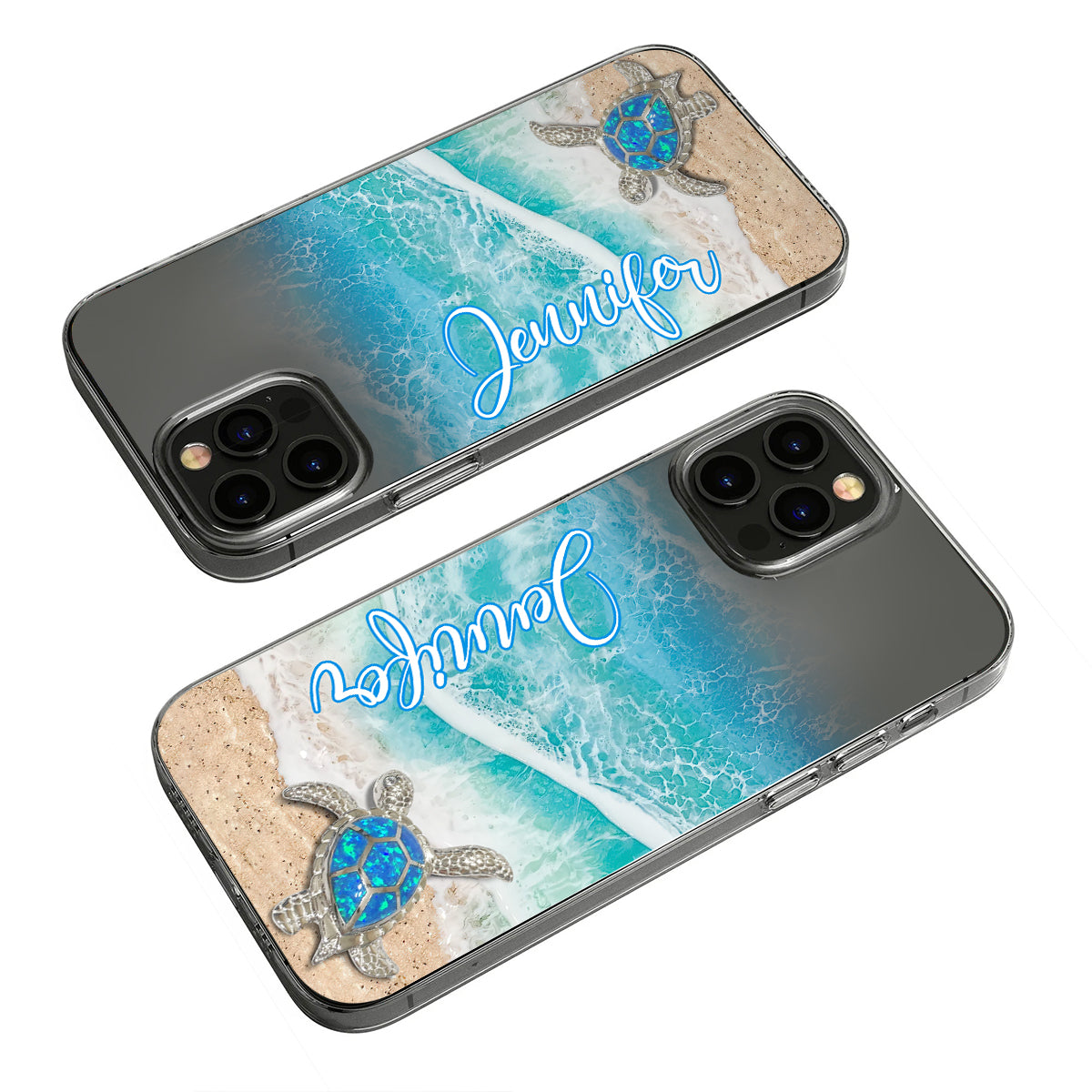 Love Turtles - Personalized Turtle Clear Phone Case