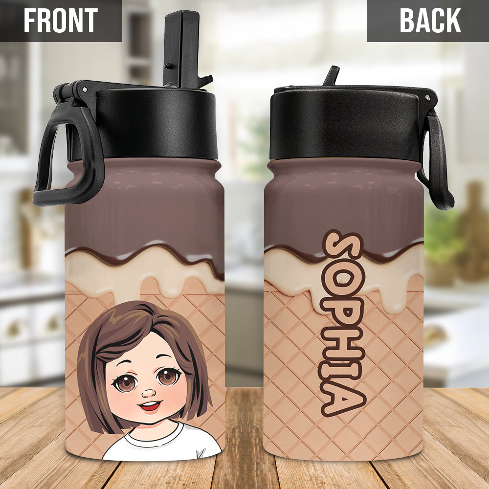 Ice Cream Chillin' - Family gift for toddler - child (2- 16 year) - Personalized Kids Water Bottle