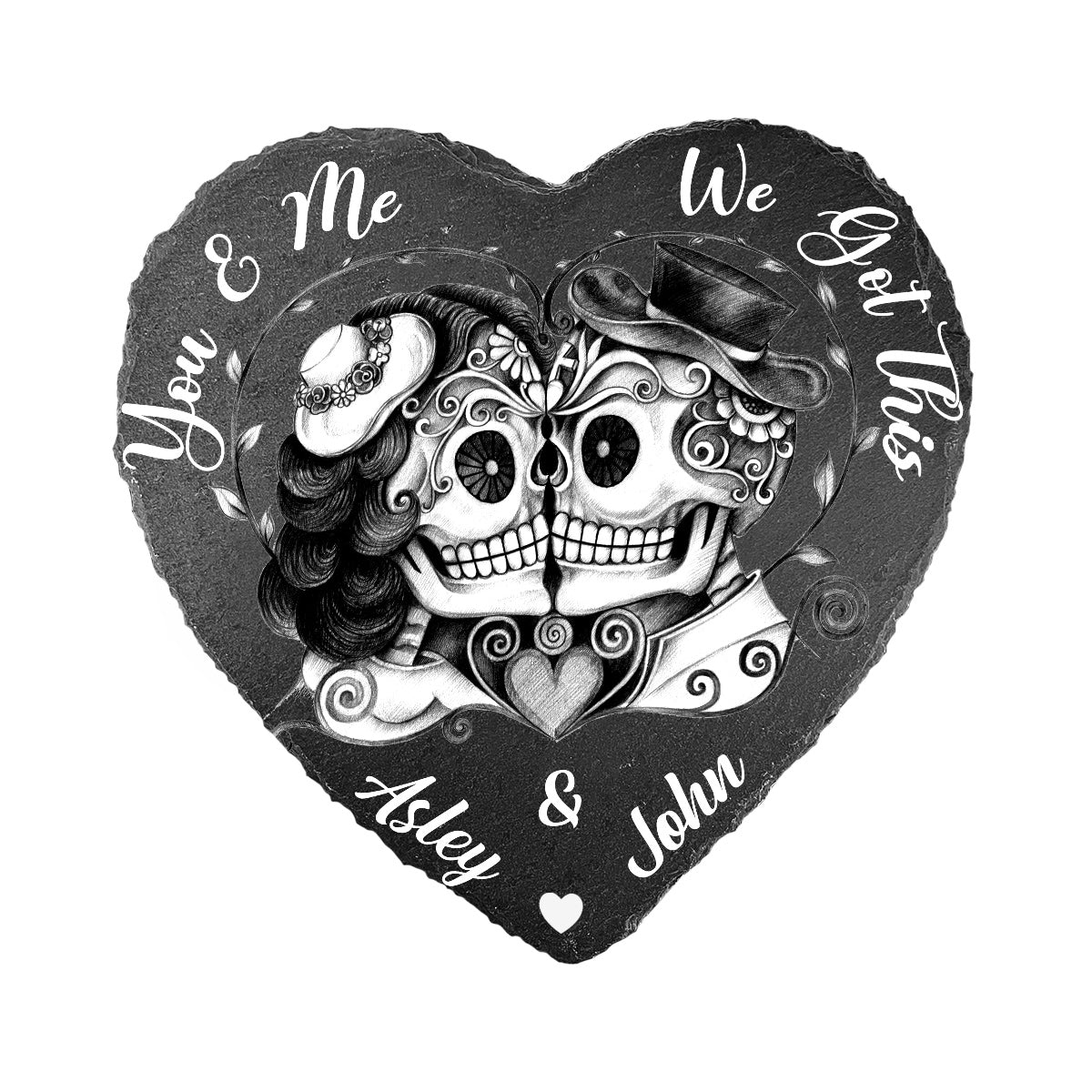 You And Me We Got This - Personalized Couple Heart Shaped Stone