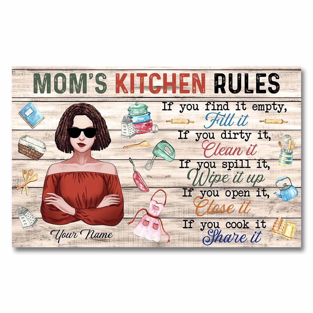 Mom's Kitchen Rules - Personalized Mother Poster