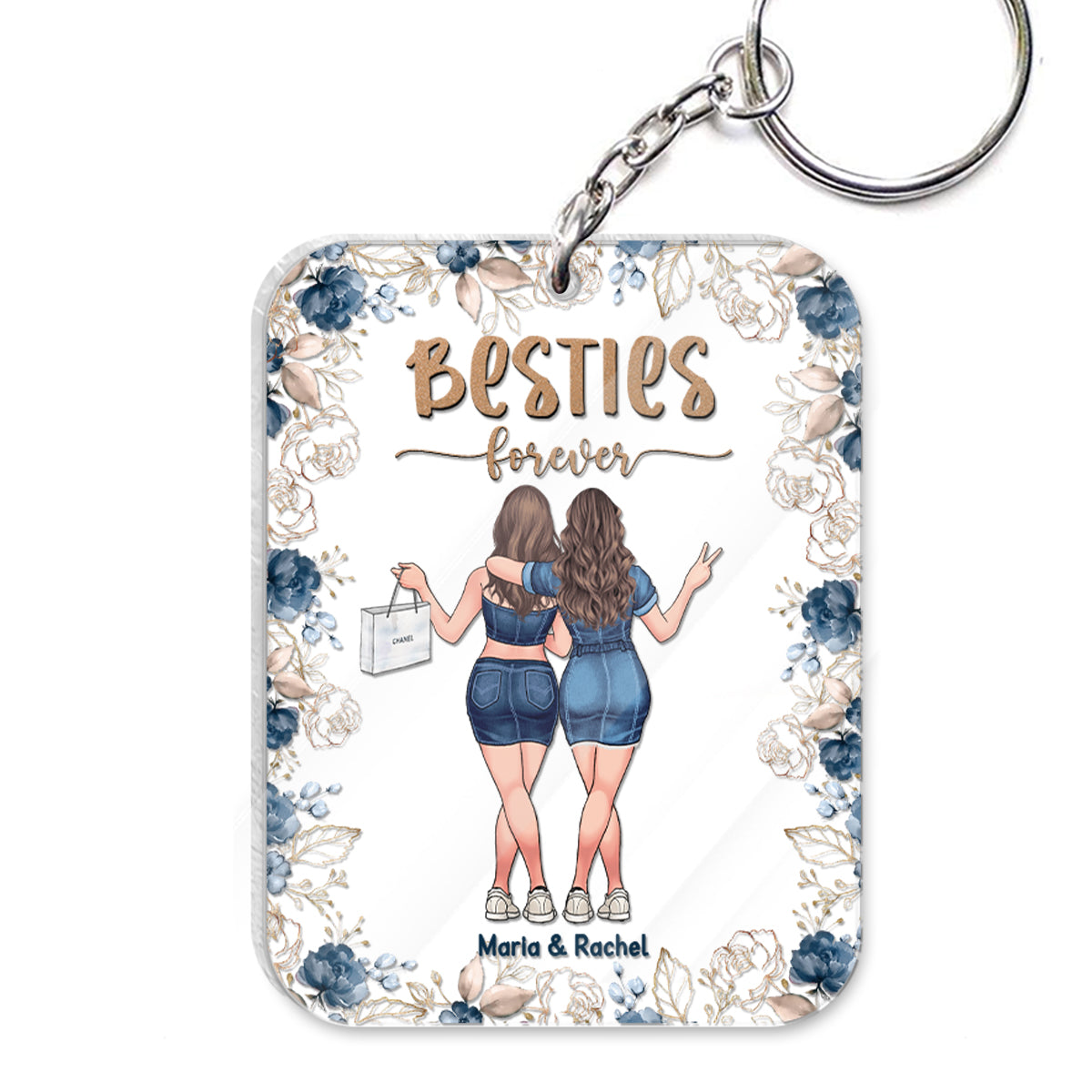 Besties Forever - Personalized Bestie Transparent Keychain