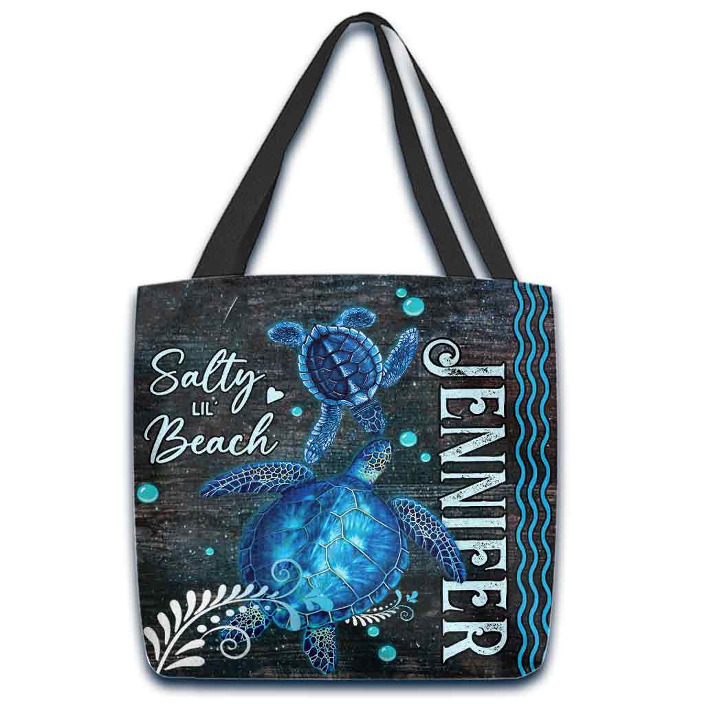 Salty Lil' Beach - Personalized Turtle Tote Bag