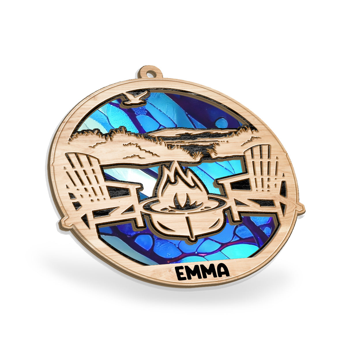 Campsite - Personalized Camping Suncatcher