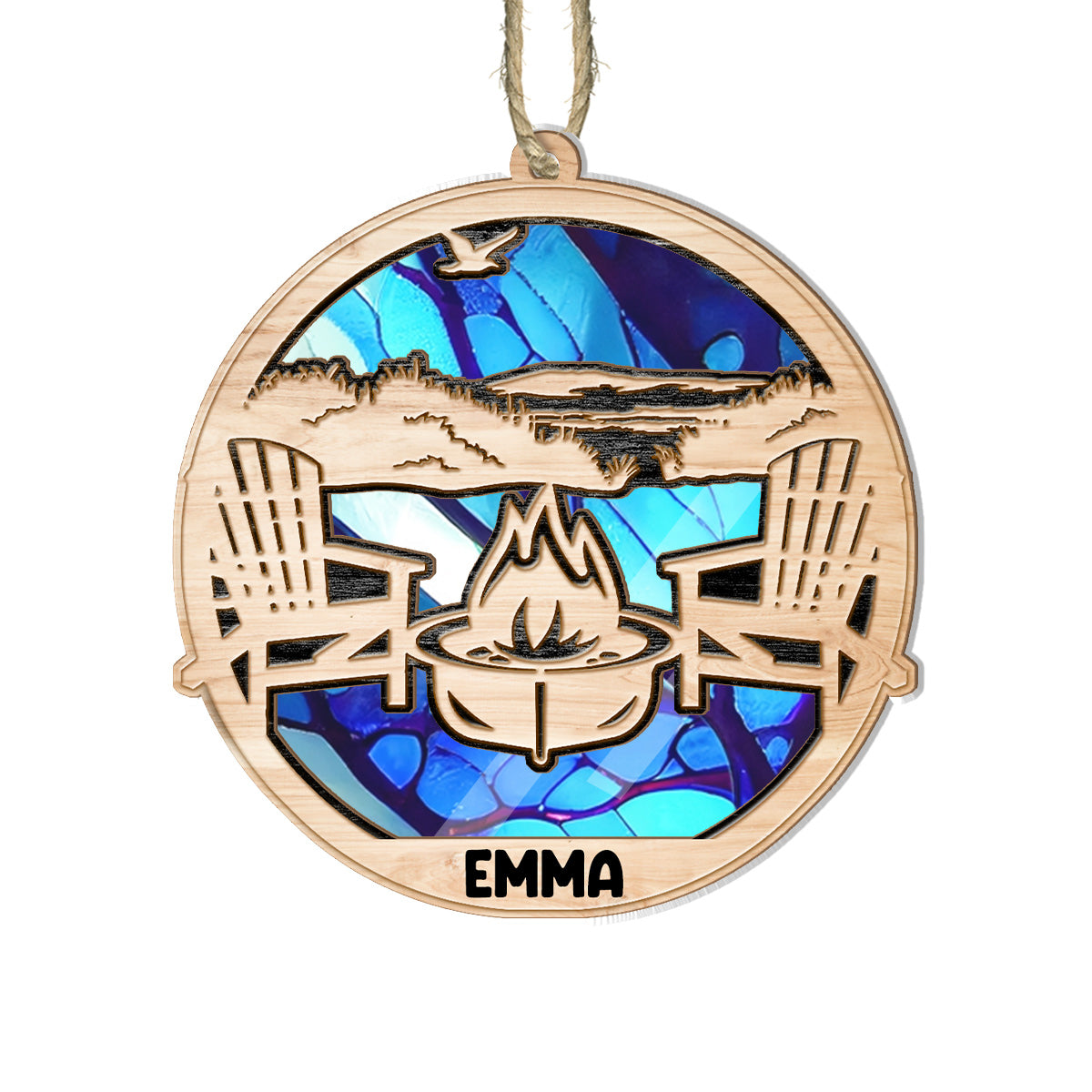 Campsite - Personalized Camping Suncatcher