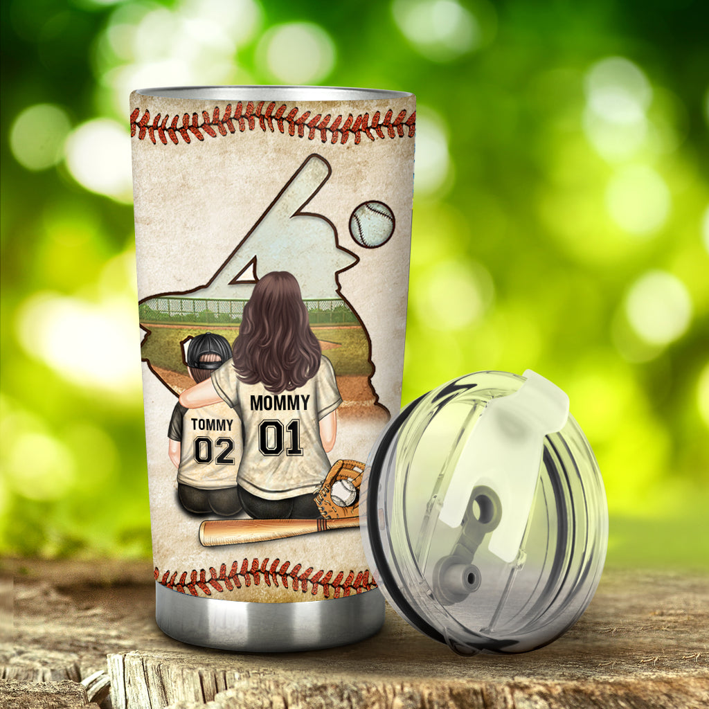 Behind Every Baseball Player - Personalized Baseball Tumbler