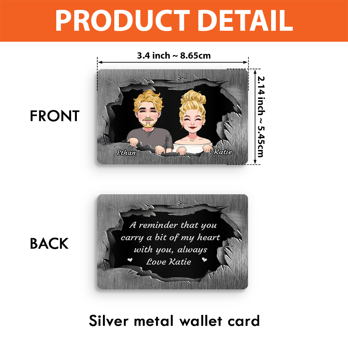 A Reminder - Personalized Couple Wallet Insert Card