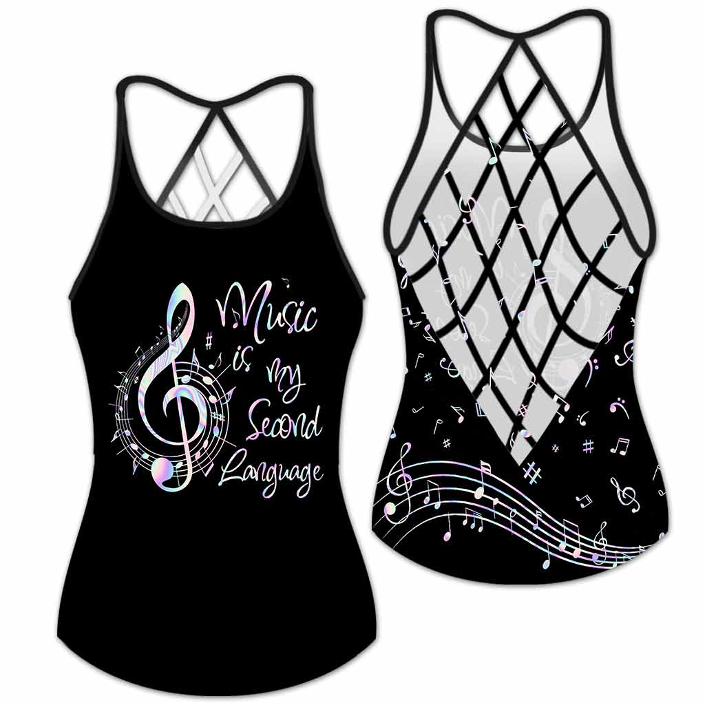 Love Music - Piano Cross Tank Top
