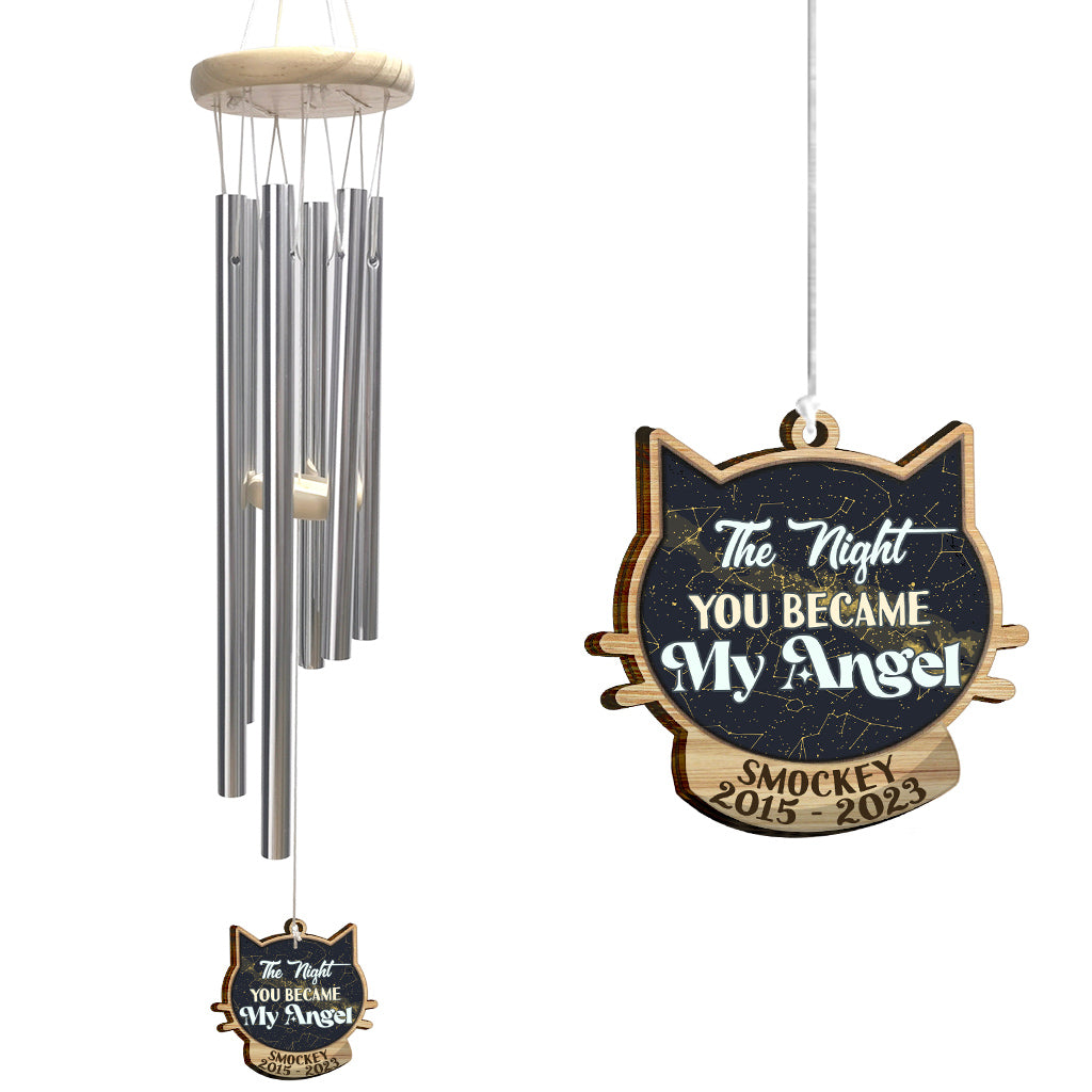 The Night You Became My Angel - Personalized Cat Wind Chime
