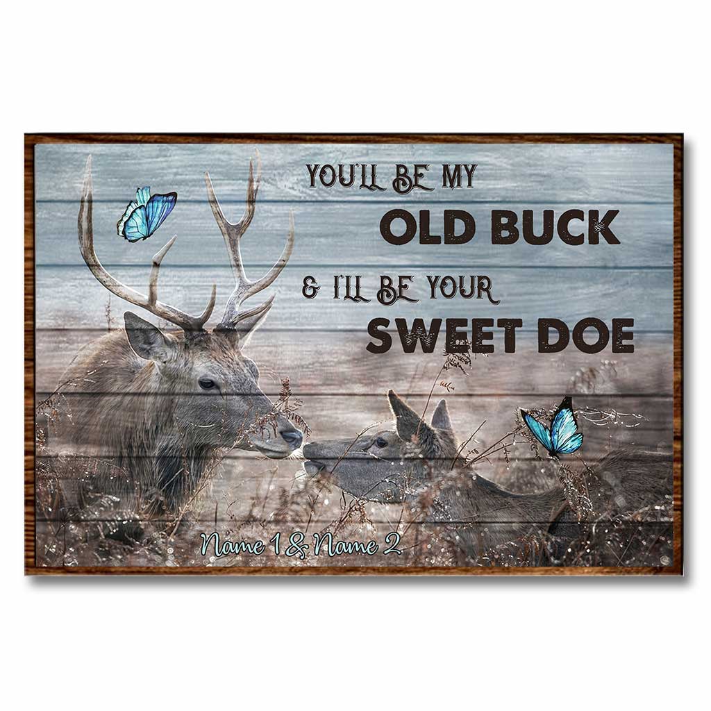 Old Buck Sweet Doe - Personalisiertes Jagdposter für Paare