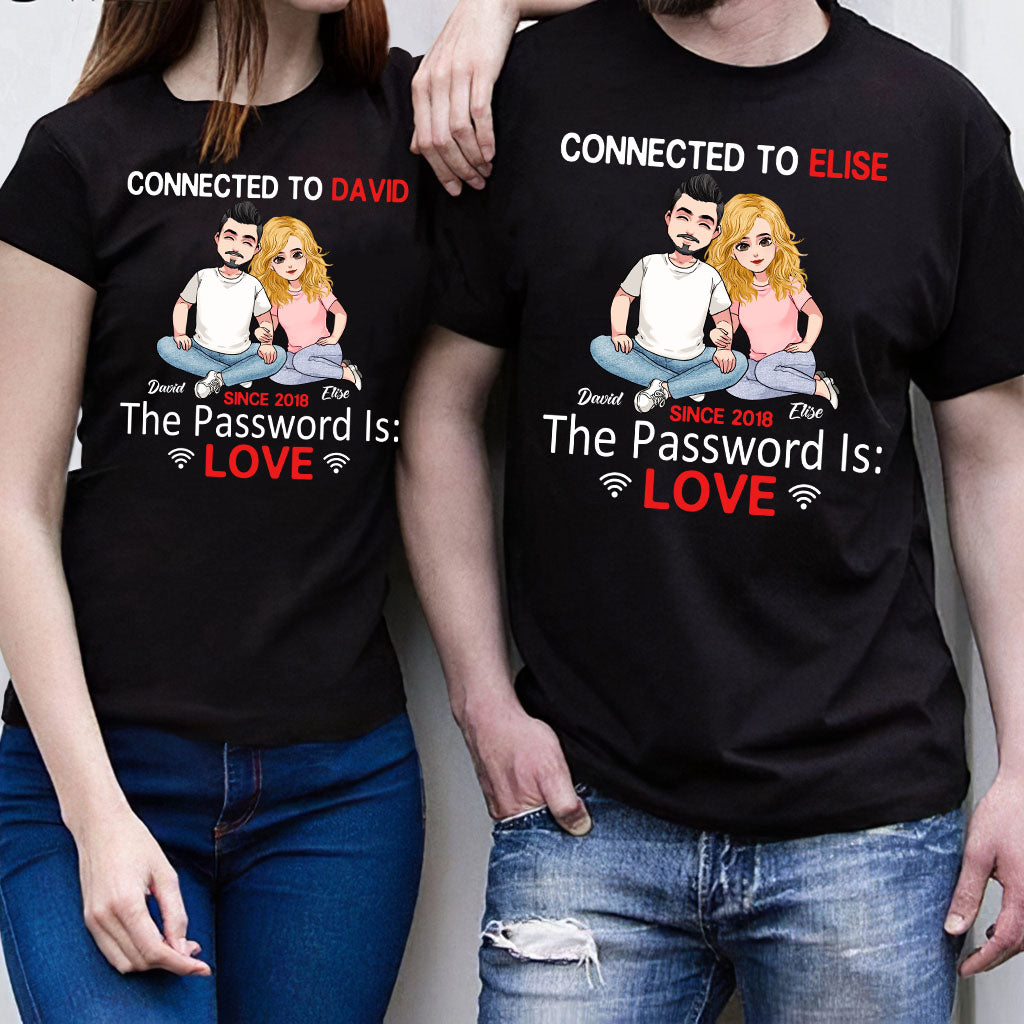 Connected To - Personalized Couple Couple T-shirt and Hoodie