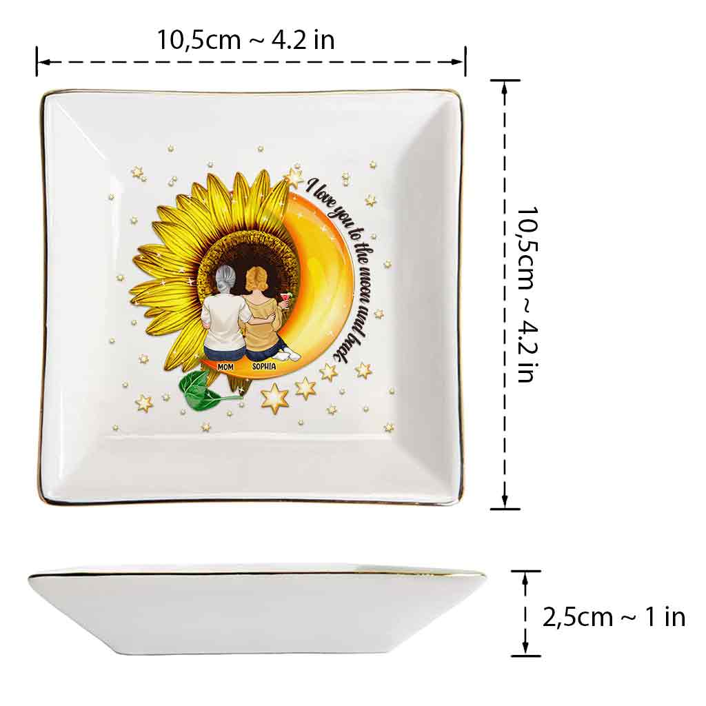 To The Moon And Back - Personalized Mother's Day Mother Jewelry Dish