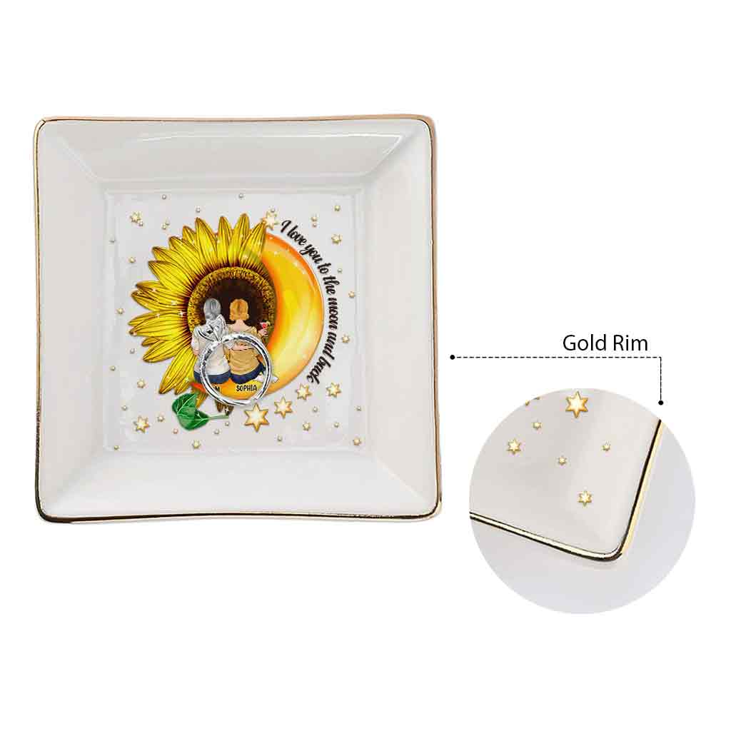 To The Moon And Back - Personalized Mother's Day Mother Jewelry Dish