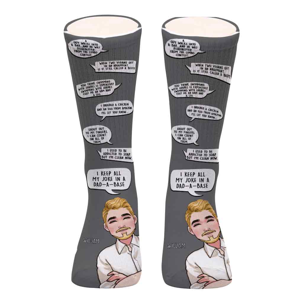 I Keep All My Dad Jokes - Personalized Father Socks