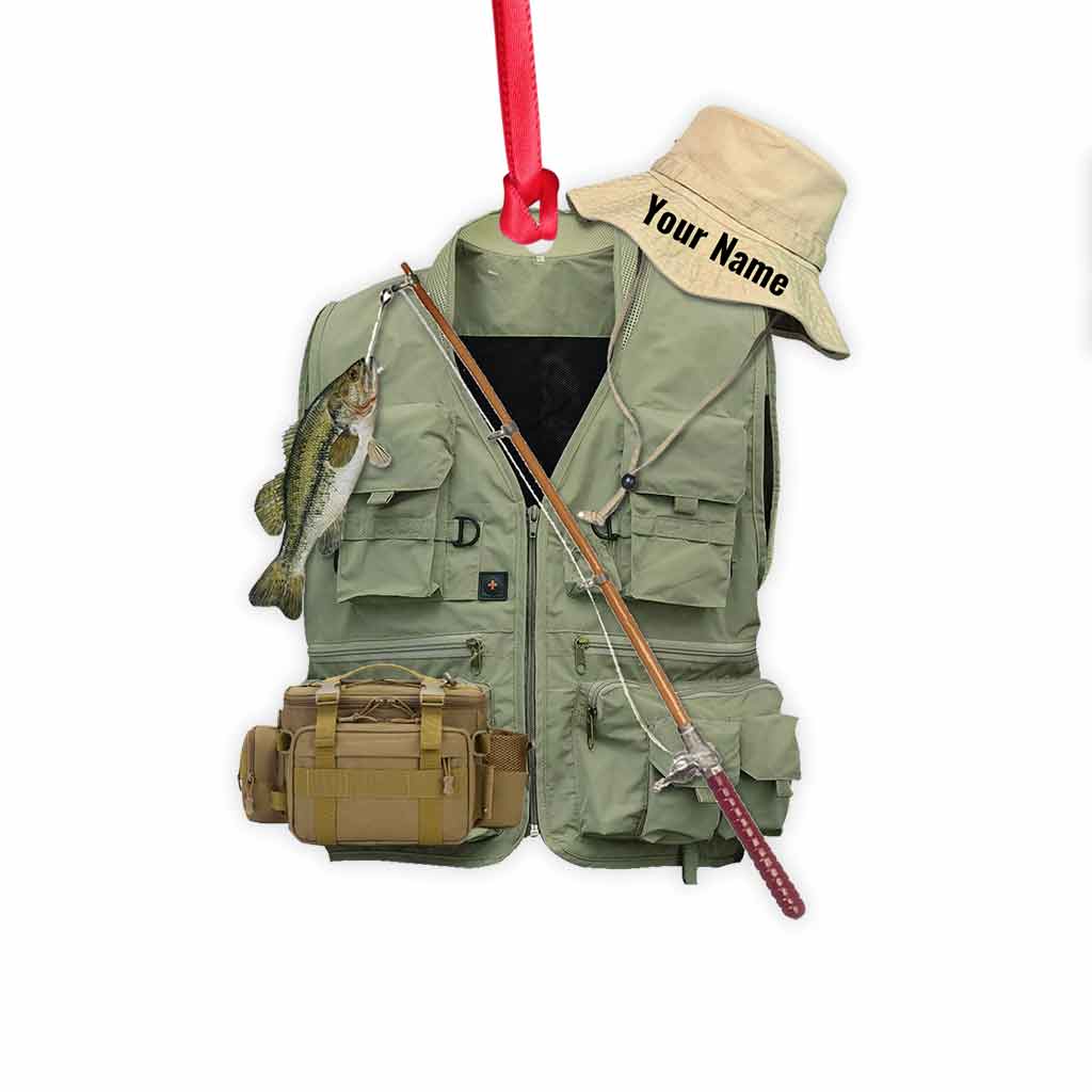 Personalisierter Weihnachtsbaumschmuck für Angler (beidseitig bedruckt)