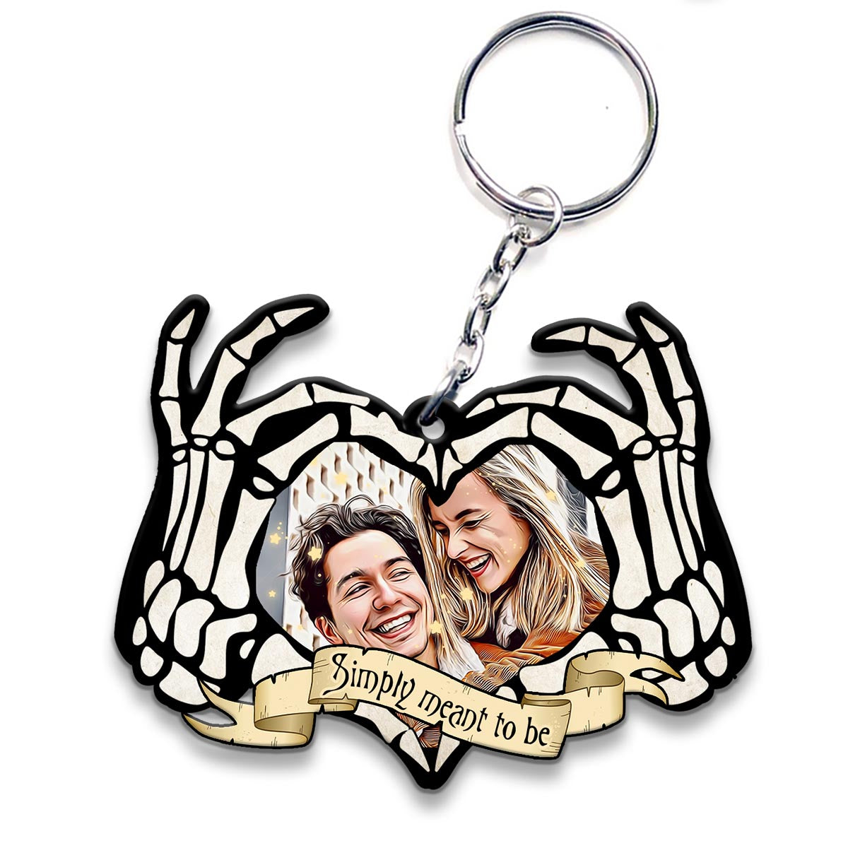 Simply Meant To Be - Personalized Couple Keychain