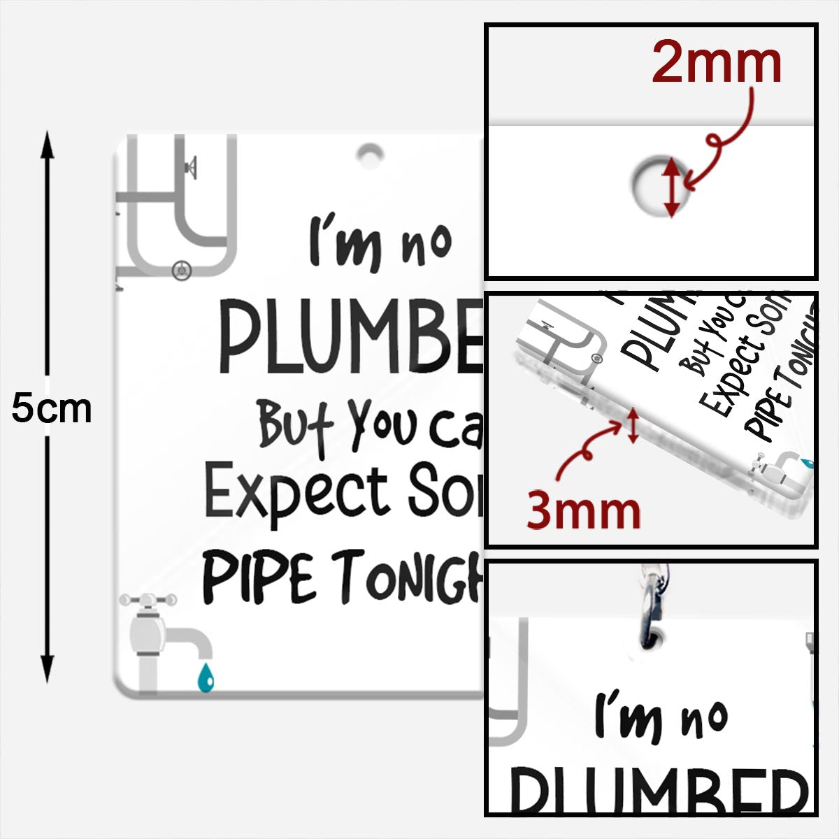 I'm No Plumber - Couple gift for boyfriend, girlfriend, husband, wife - Personalized Keychain