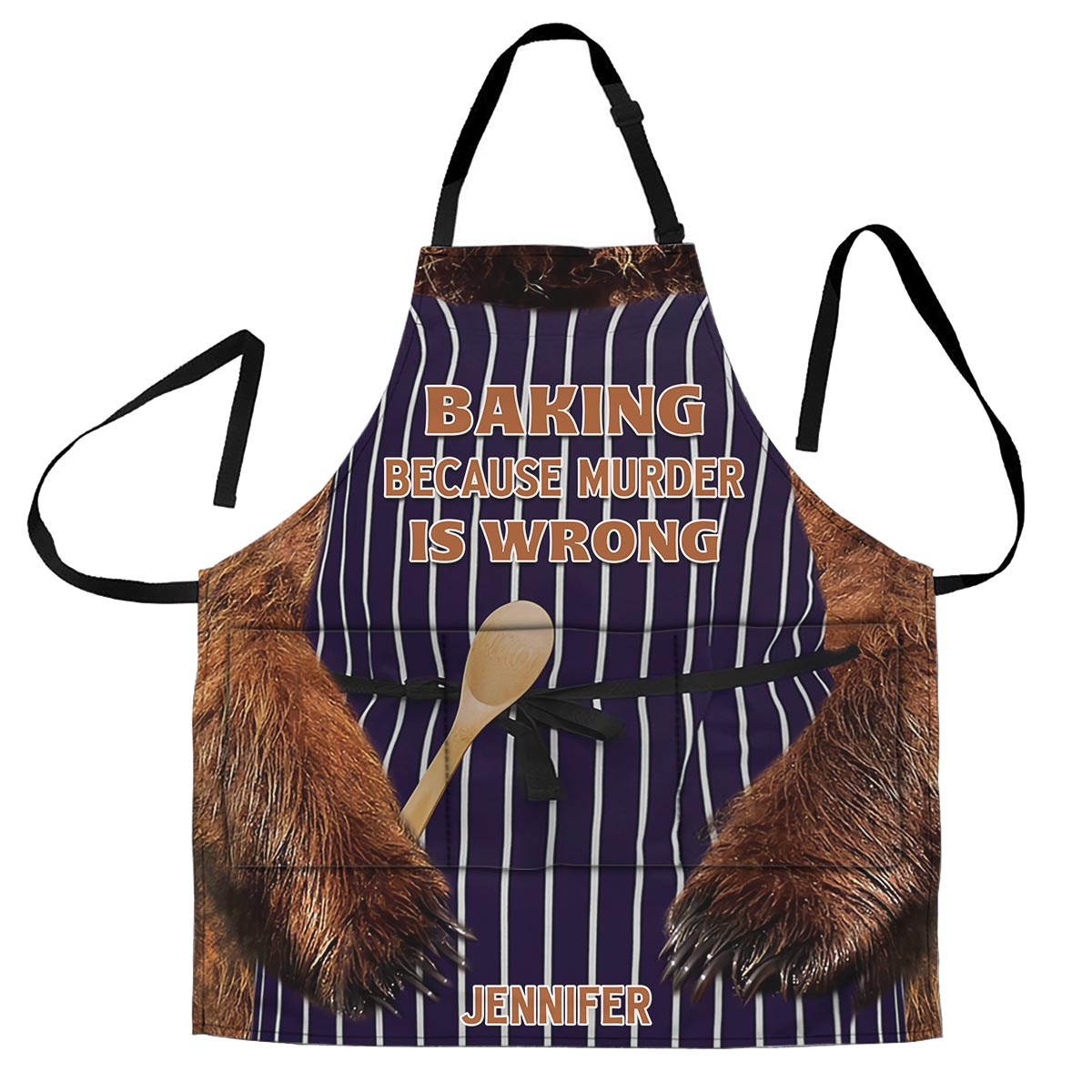 Baking Because Murder Is Wrong - Personalized Baking Apron