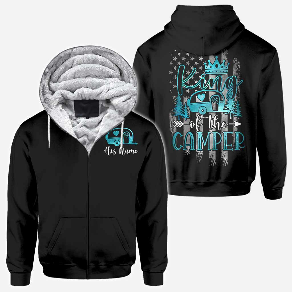 Camper King Camper Queen - Personalized Camping All Over T-shirt and Hoodie
