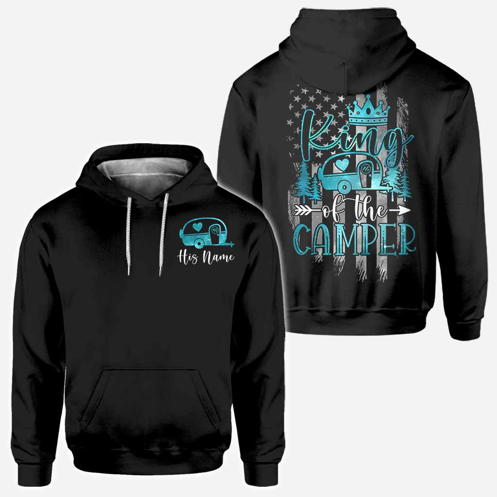 Camper King Camper Queen - Personalized Camping All Over T-shirt and Hoodie