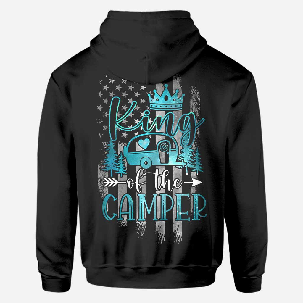 Camper King Camper Queen - Personalized Camping All Over T-shirt and Hoodie