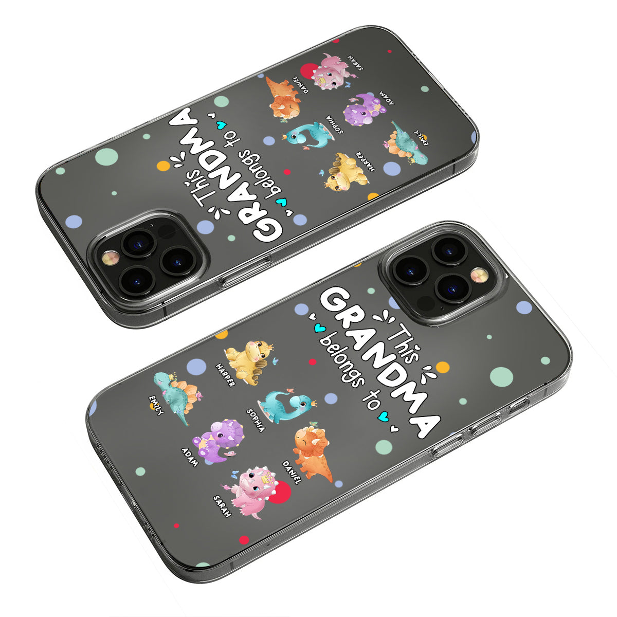 This Grandma Belongs To - Gift for grandma, aunt, uncle, grandpa, mom, dad - Personalized Clear Phone Case