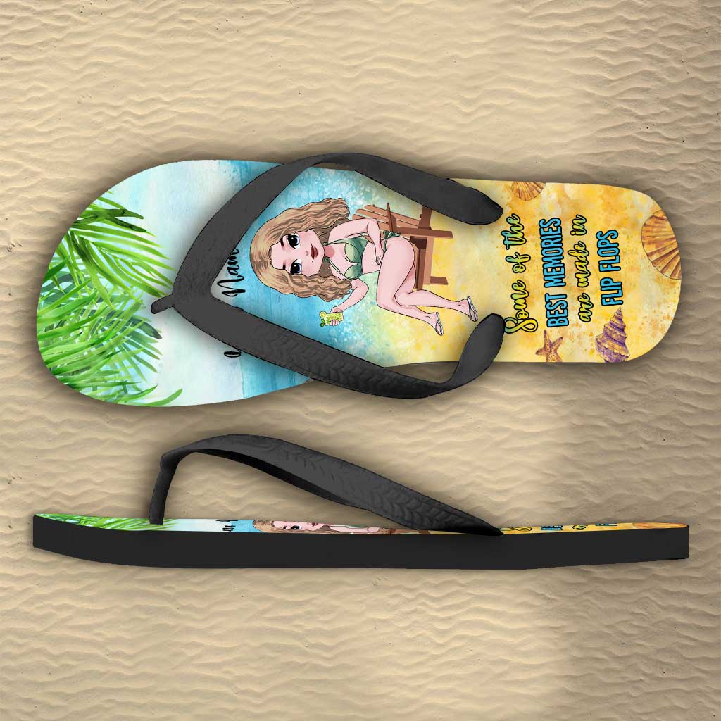 Some Of The Best Memories Are Made In Flip Flops - Personalized Sea Lover Flip Flops