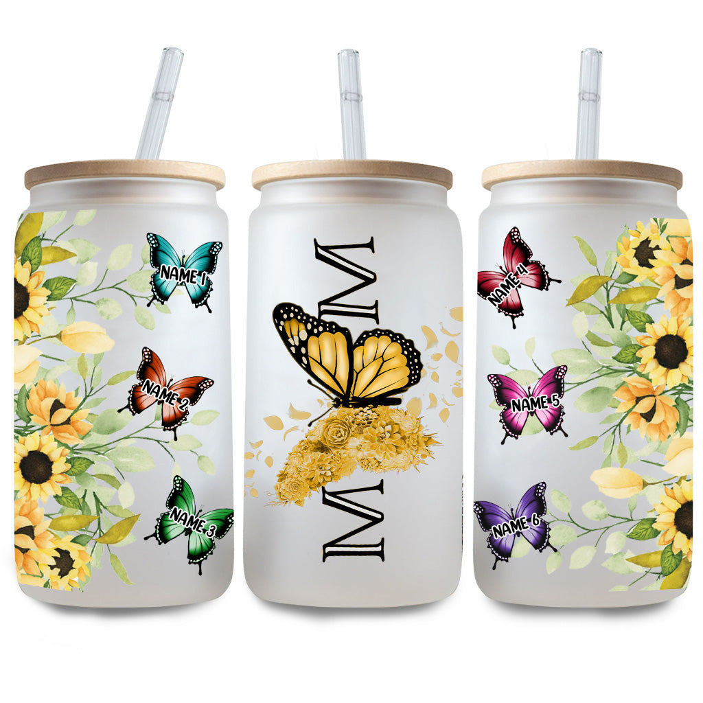 Butterfly Mom - Personalized Mother Can Glass