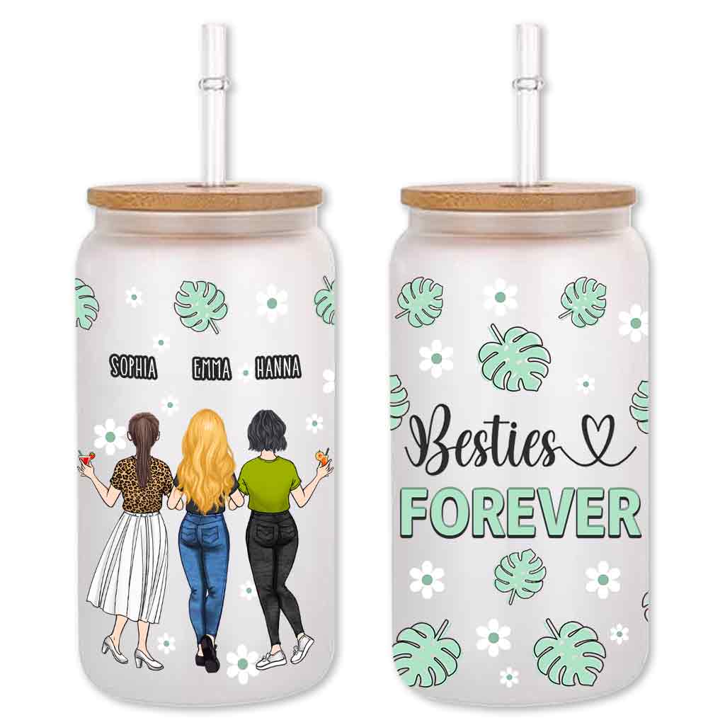 Besties Forever - Personalized Bestie Can Glass
