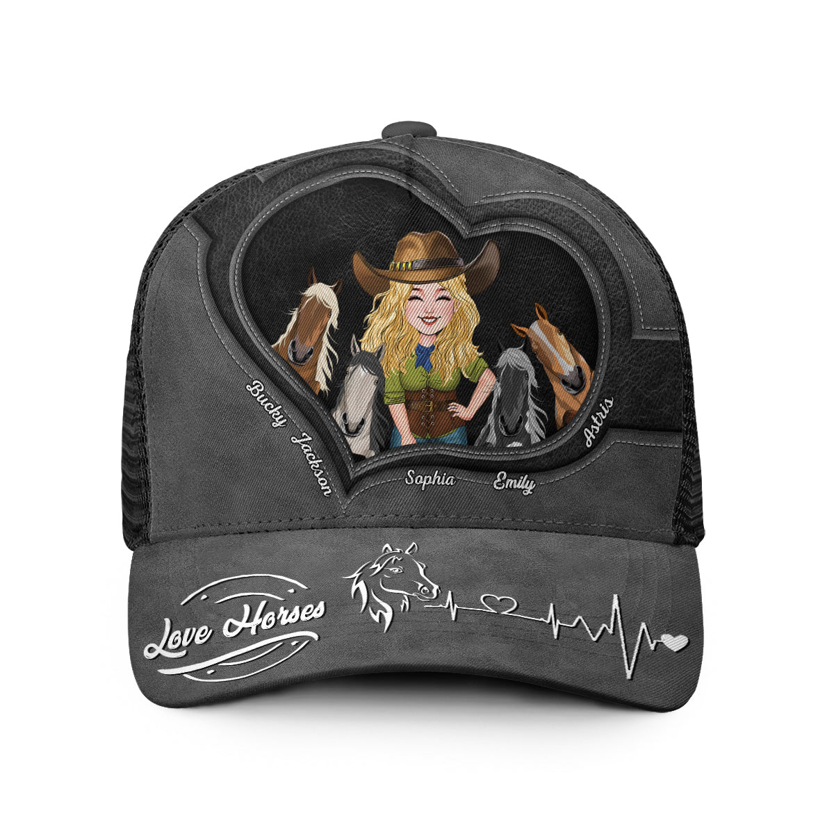 Juste une fille qui aime les chevaux - Casquette de camionneur personnalisée avec motif cheval