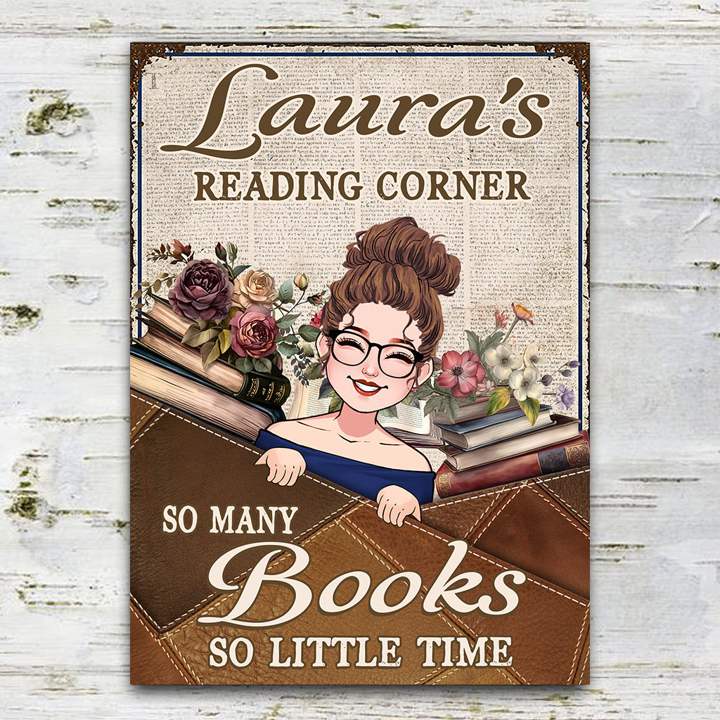 So Many Books So Little Time - Personalized Book Rectangle Metal Sign