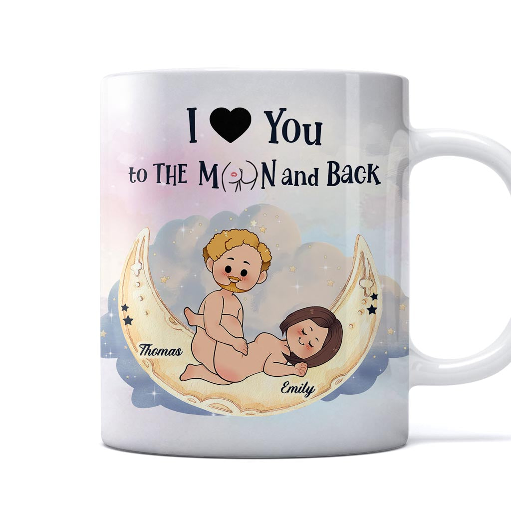 Love You To The Moon And Back - Personalized Couple Mug