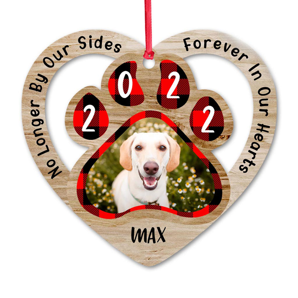 No Longer By Our Sides Forever In Our Hearts - Dog gift for who lose dog - Personalized Ornament