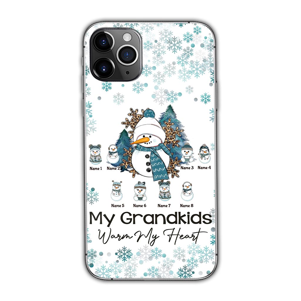 My Grandkids Warm My Heart - Personalized Christmas Grandma Phone Case