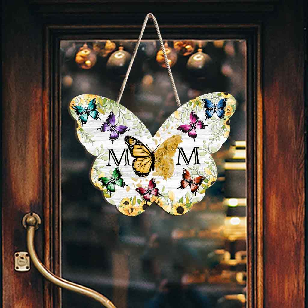 Mom Butterfly - Personalized Mother Wood Sign