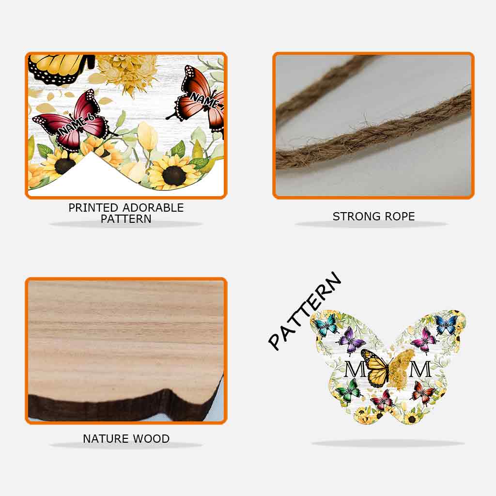 Mom Butterfly - Personalized Mother Wood Sign