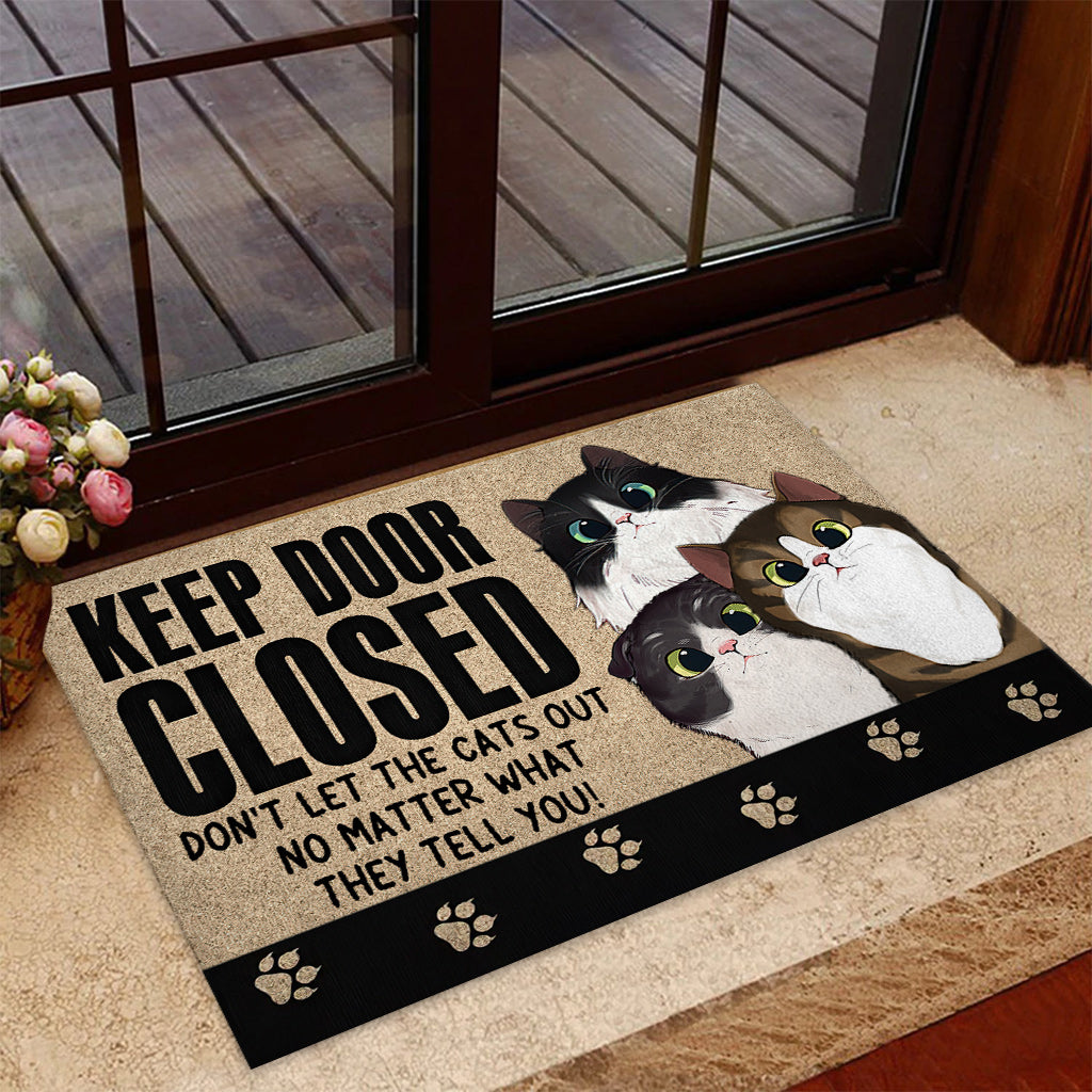 Keep Door Closed - Personalized Cat Doormat