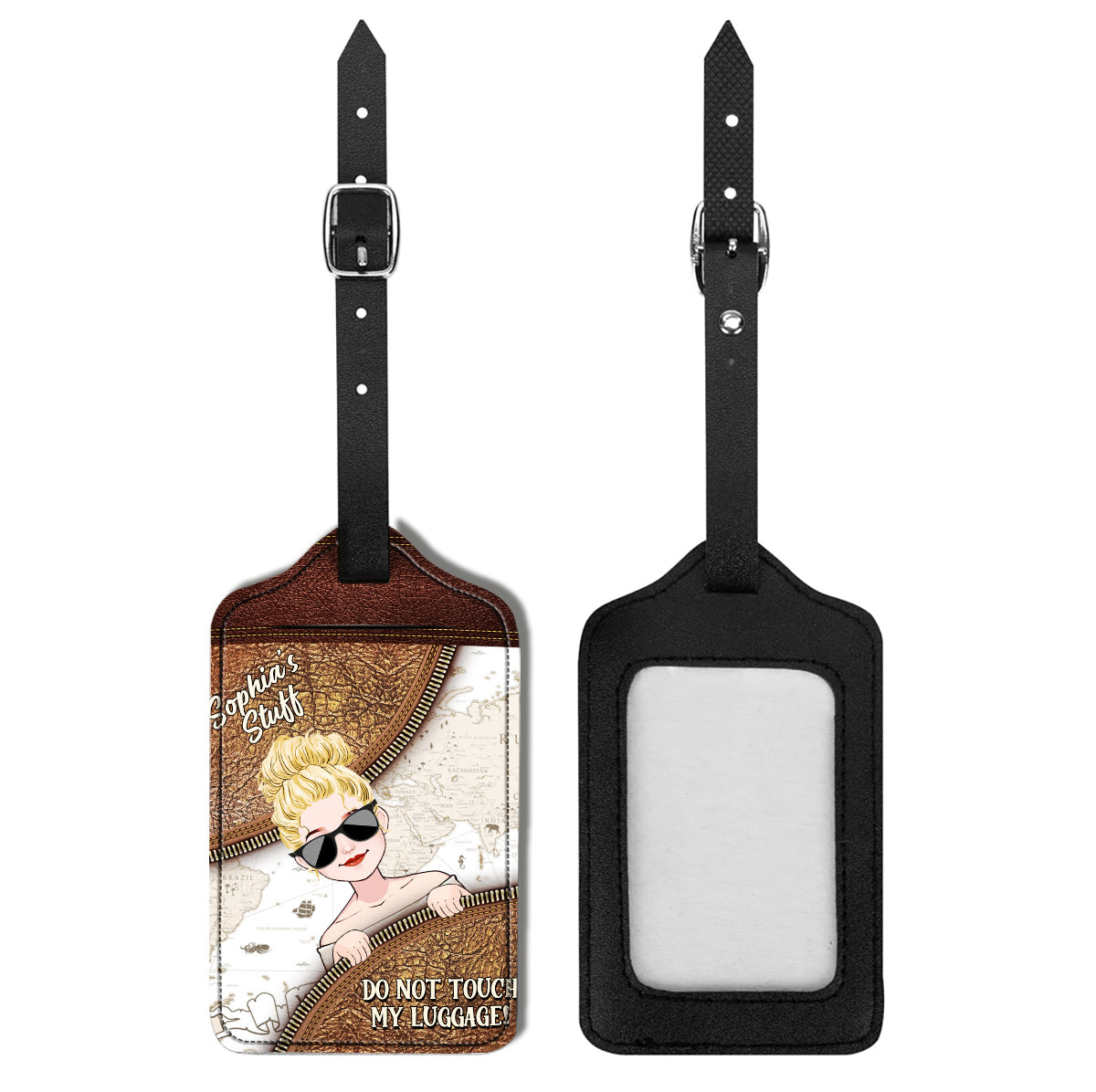 Find Joy In The Journey - Personalized Travelling Leather Luggage Tag