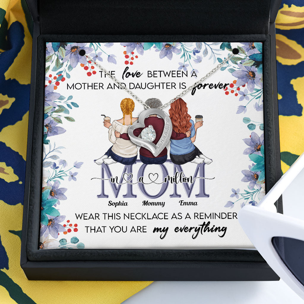 Mom In A Million Mother Daughter Forever - Personalized Mother Necklace