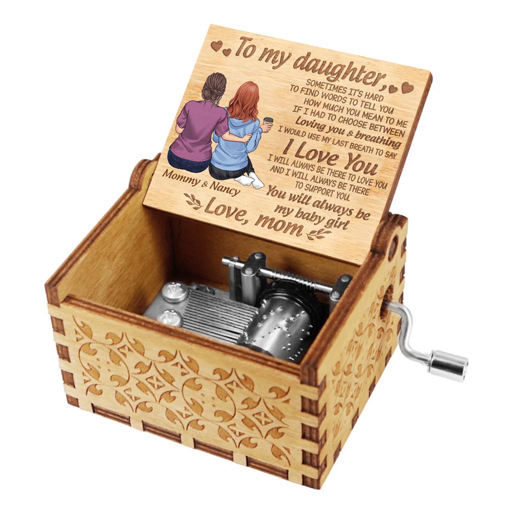 To My Daughter - Personalized Mother's Day Mother Hand Crank Music Box