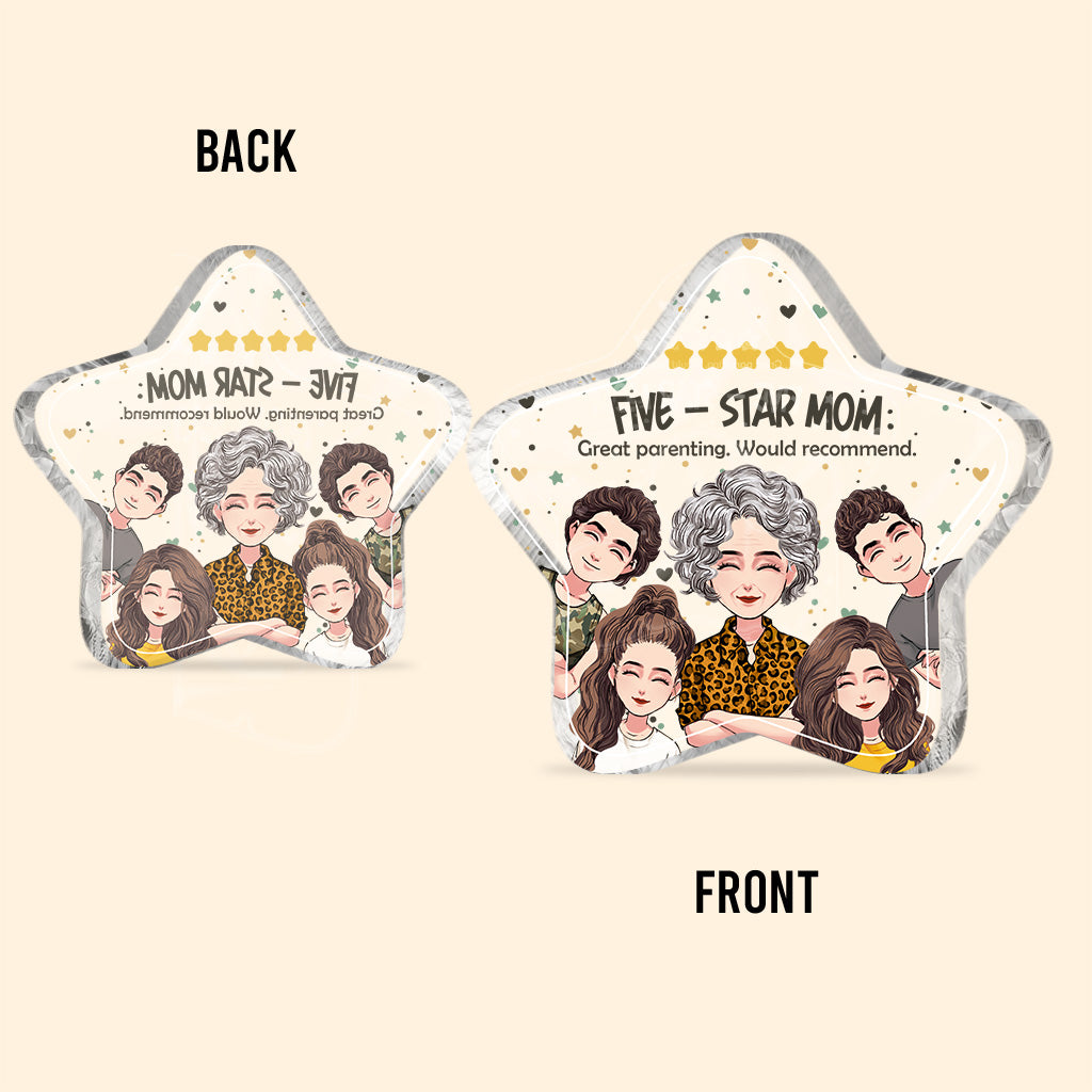 Five-Star Mom - Personalized Mother's Day Mother Custom Shaped Acrylic Plaque