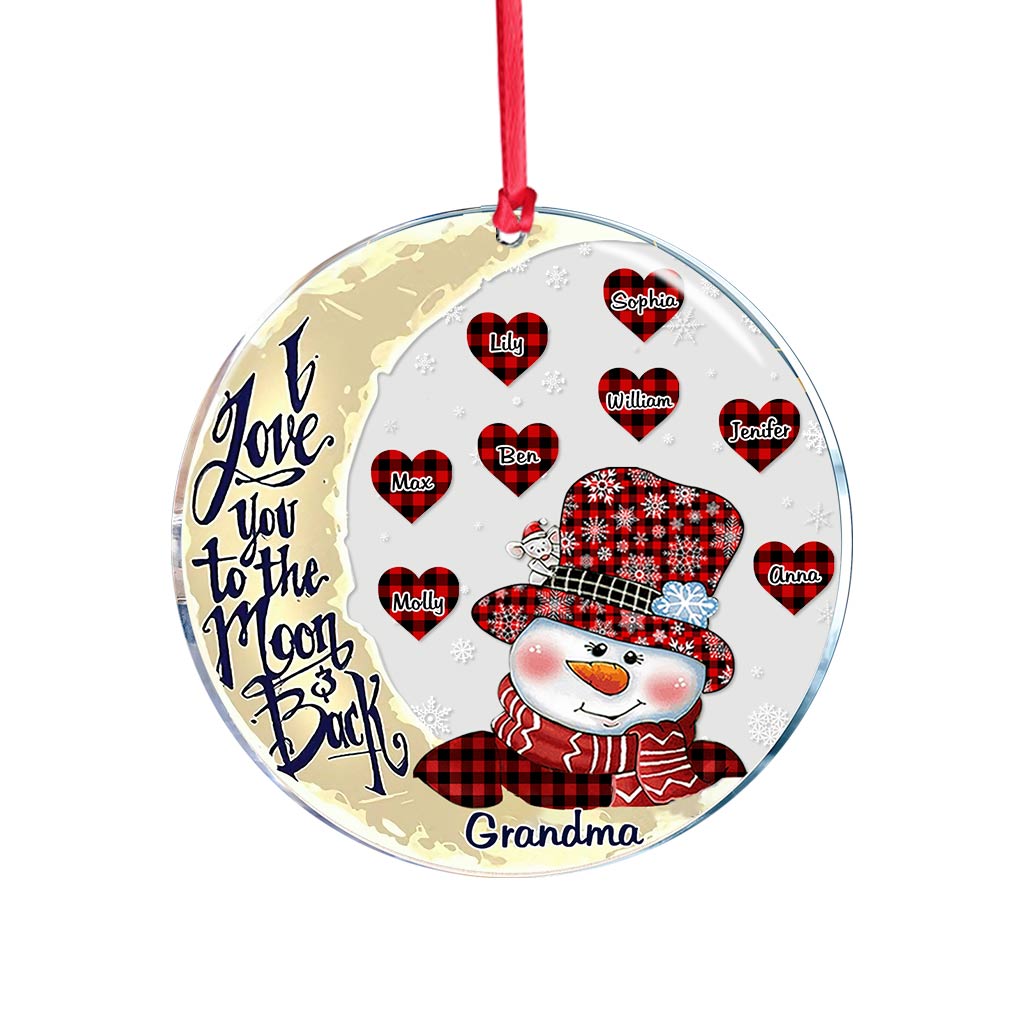 I Love You To The Moon - Gift for grandma, grandpa, mom, dad - Personalized Ornament