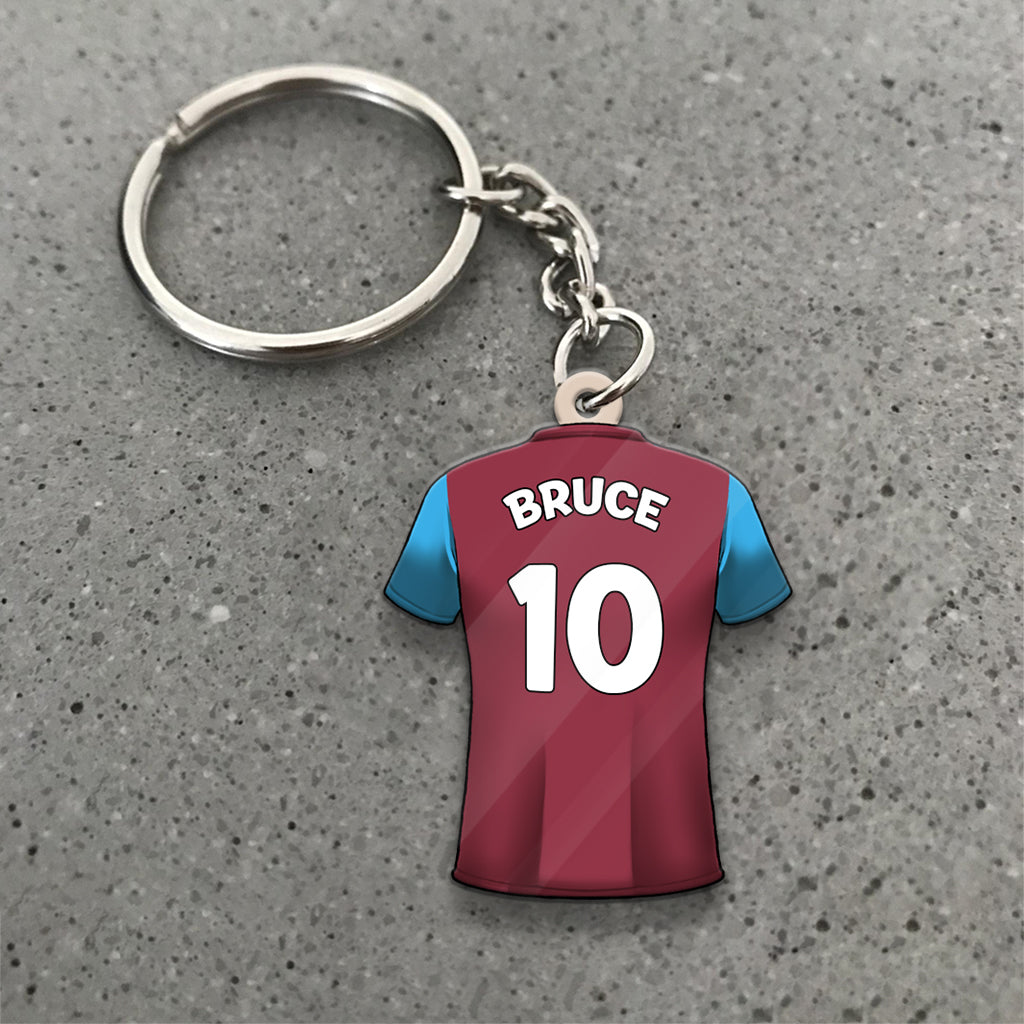 Daddy’s Team - Personalized Father Keychain (Printed On Both Sides)