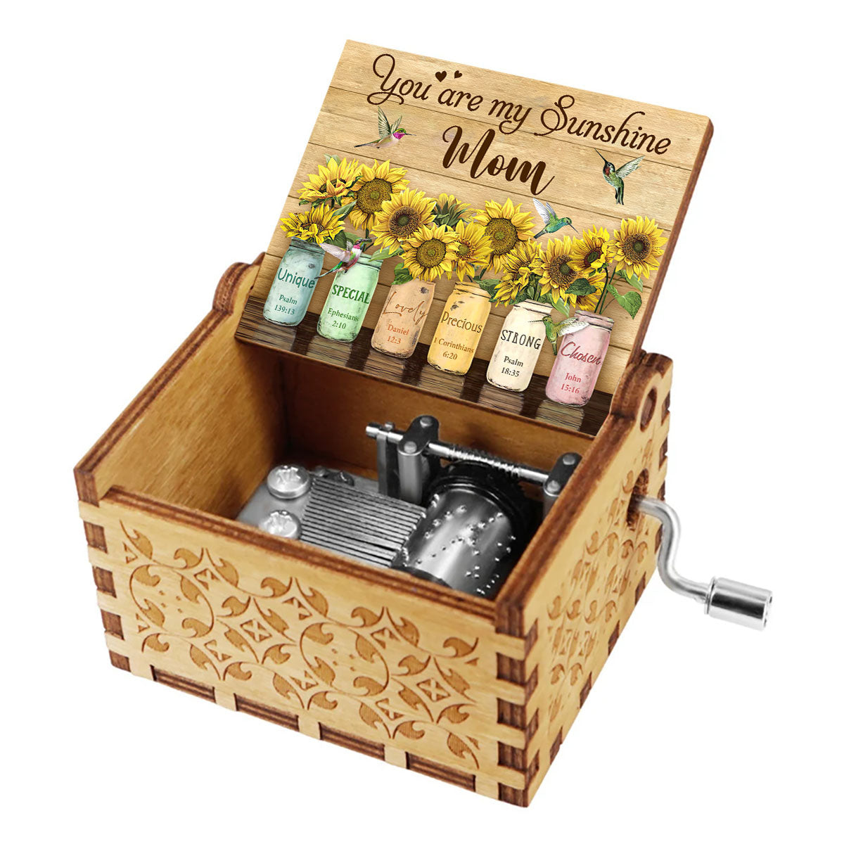 You Are My Sunshine - Gift for mom, grandma, granddaughter, friend, sister - Personalized Hand Crank Music Box