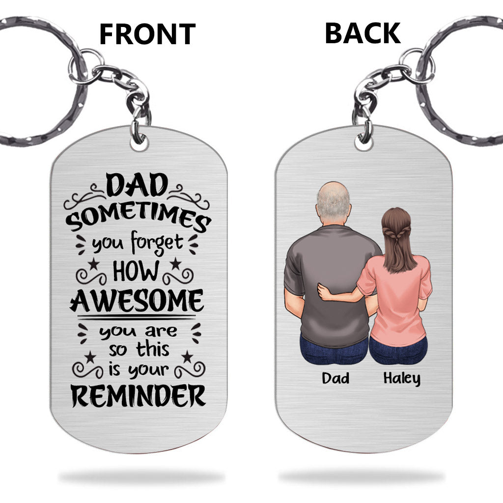To My Dad - Personalized Father's Day Father Stainless Steel Keychain