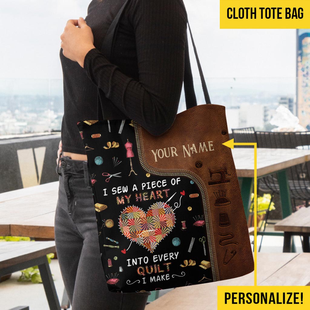 Into Every Quilt I Make Personalized Tote Bag