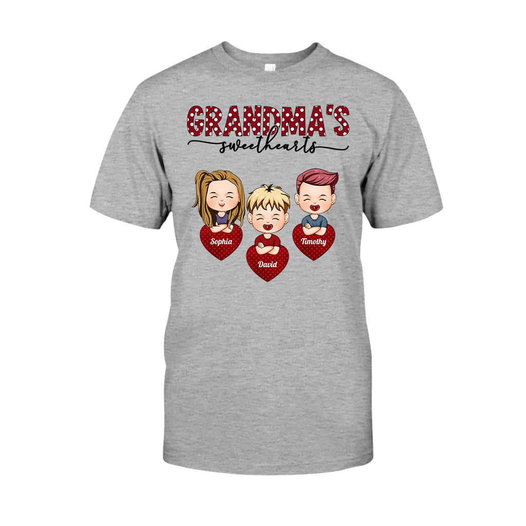 Grandma's Sweethearts - Personalized Valentine Grandma T-shirt and Hoodie