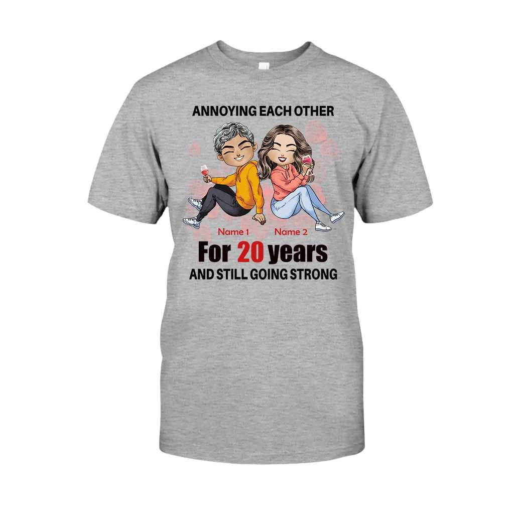 Husband And Wife Annoying Each Other - Personalized Couple T-shirt and Hoodie